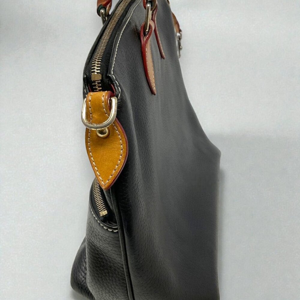 Dooney & Bourke Dillen Black Pebbled Leather Satchel Top Handle Shoulder Bag - Picture 5 of 16